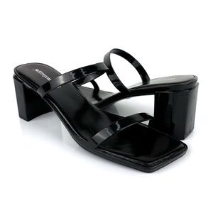 Jeffrey Campbell Women's Jamm-3 Jelly Heeled Strappy Sandals Black Size 9